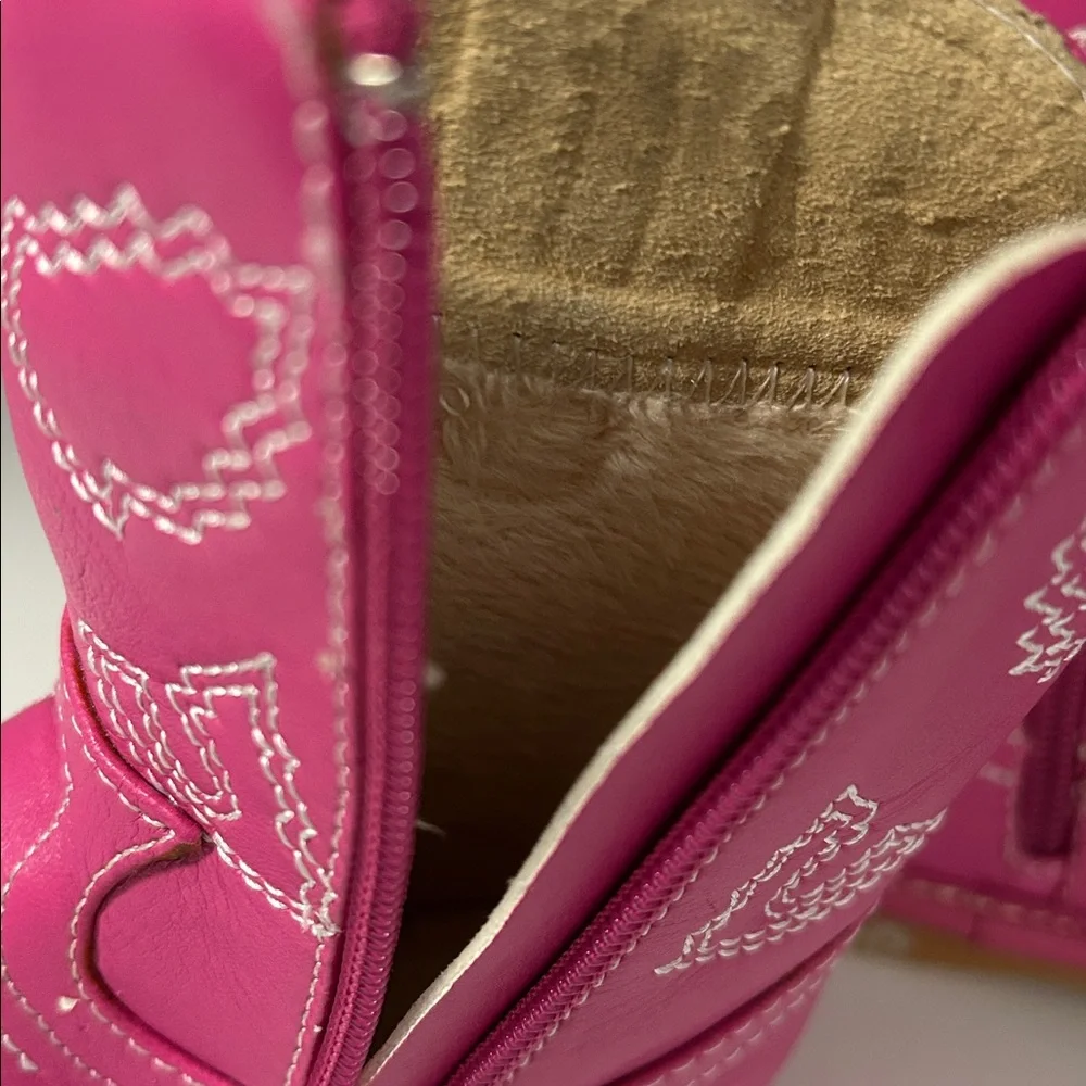 Squeak‎ Me Alligator Girls Toddler 3 Boots Pink Western Zip Up B130